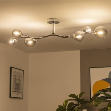 Brilagi - Lámpara de techo LED de montaje en superficie MISTEL 6xG9/3W/230V negro cromado/ahumado