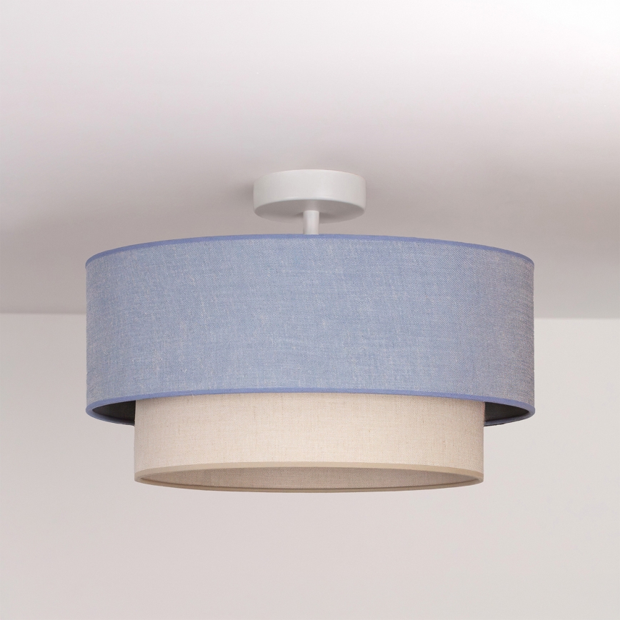 Brilagi - Lámpara de techo LED de montaje superficial BOHO ECO 1xE27/10W/230V Ø 40 cm azul/crema