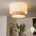 Brilagi - Lámpara de techo LED de montaje superficial CERIA 1xE27/40W/230V, Ø 50 cm, blanca/beige