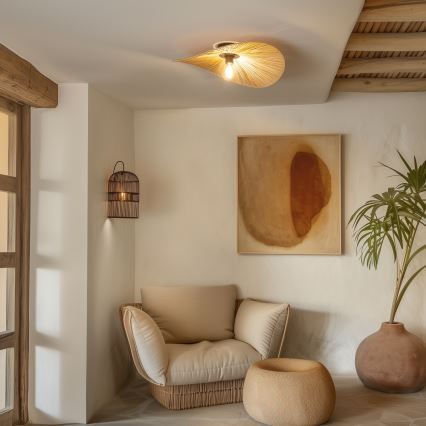 Brilagi - Lámpara de techo LED de montaje superficial CERIA BOHO 1xE27/40W/230V, diámetro 60 cm, rafia