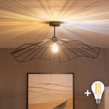 Brilagi - Lámpara de techo LED de montaje superficial CERIA WIRE 1xE27/60W/230V Ø 80 cm negra