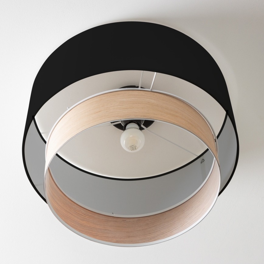 Brilagi - Lámpara de techo LED de superficie CERIA 1xE27/40W/230V diámetro 50 cm negro/beige