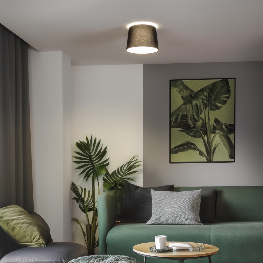 Brilagi - Lámpara de techo LED de superficie CERIA 1xE27/40W/230V Ø 30 cm, negra