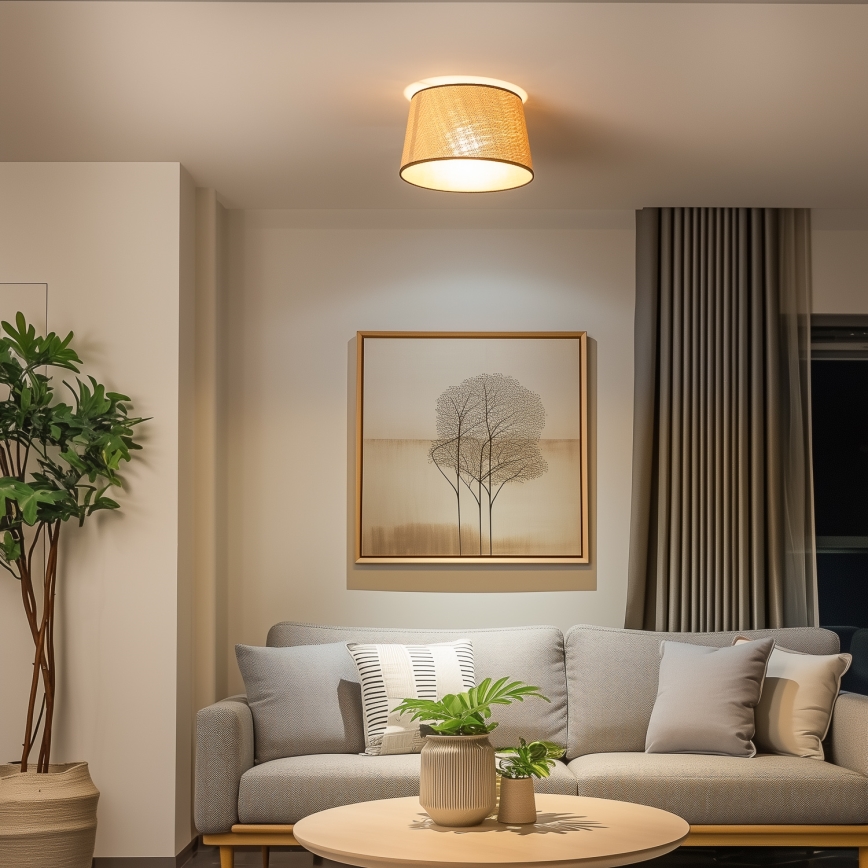 Brilagi - Lámpara de techo LED de superficie CERIA 1xE27/40W/230V Ø 35 cm beige