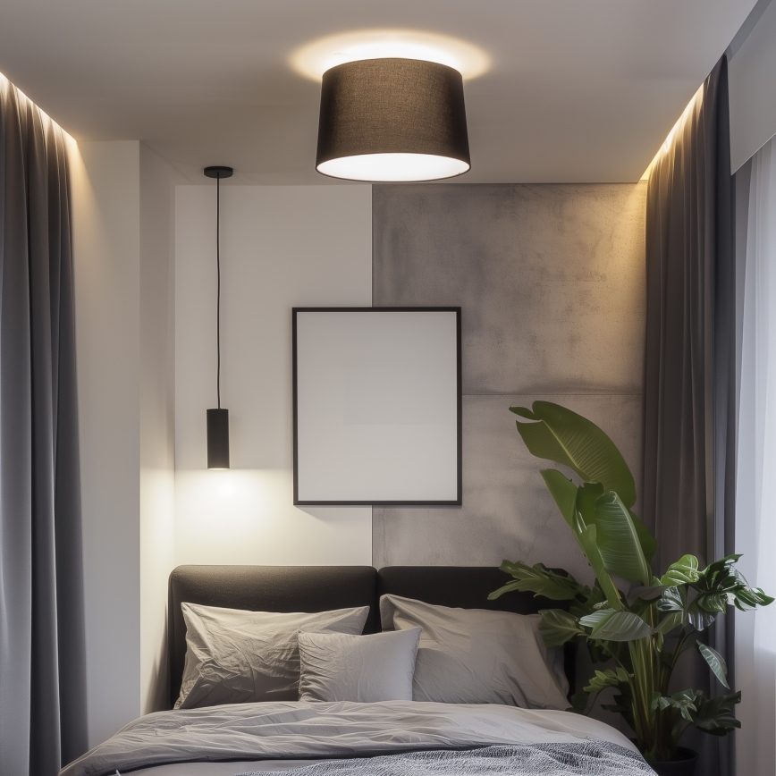Brilagi - Lámpara de techo LED de superficie CERIA 1xE27/40W/230V Ø 45 cm negra