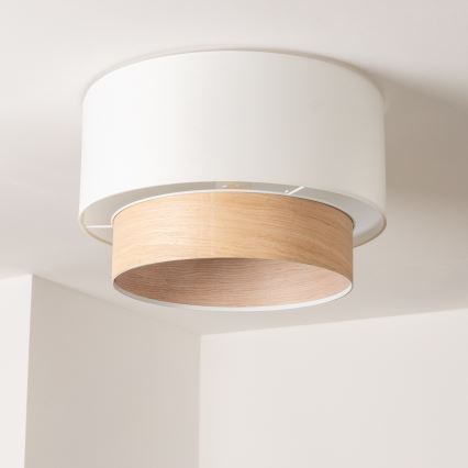 Brilagi - Lámpara de techo LED de superficie CERIA 1xE27/40W/230V Ø 50 cm blanco/beige