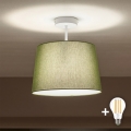 Brilagi - Lámpara de techo LED de superficie CERIA 1xE27/60W/230V Ø 30 cm blanca/verde