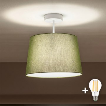Brilagi - Lámpara de techo LED de superficie CERIA 1xE27/60W/230V Ø 30 cm blanca/verde