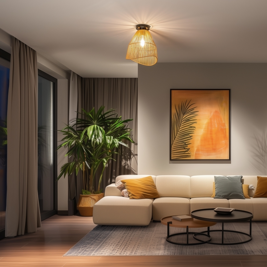 Brilagi - Lámpara de techo LED de superficie CERIA BOHO 1xE27/40W/230V Ø 30 cm marrón