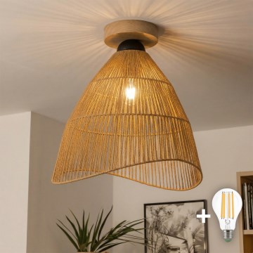 Brilagi - Lámpara de techo LED de superficie CERIA BOHO 1xE27/40W/230V Ø 50 cm marrón/roble