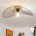 Brilagi - Lámpara de techo LED de superficie CERIA WIRE 1xE27/40W/230V 40x56 cm negro/roble