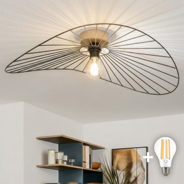 Brilagi - Lámpara de techo LED de superficie CERIA WIRE 1xE27/40W/230V 60x80 cm negro/roble