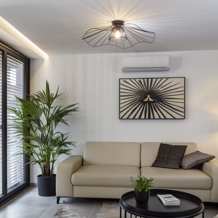 Brilagi - Lámpara de techo LED de superficie CERIA WIRE 1xE27/40W/230V Ø 80 cm negra