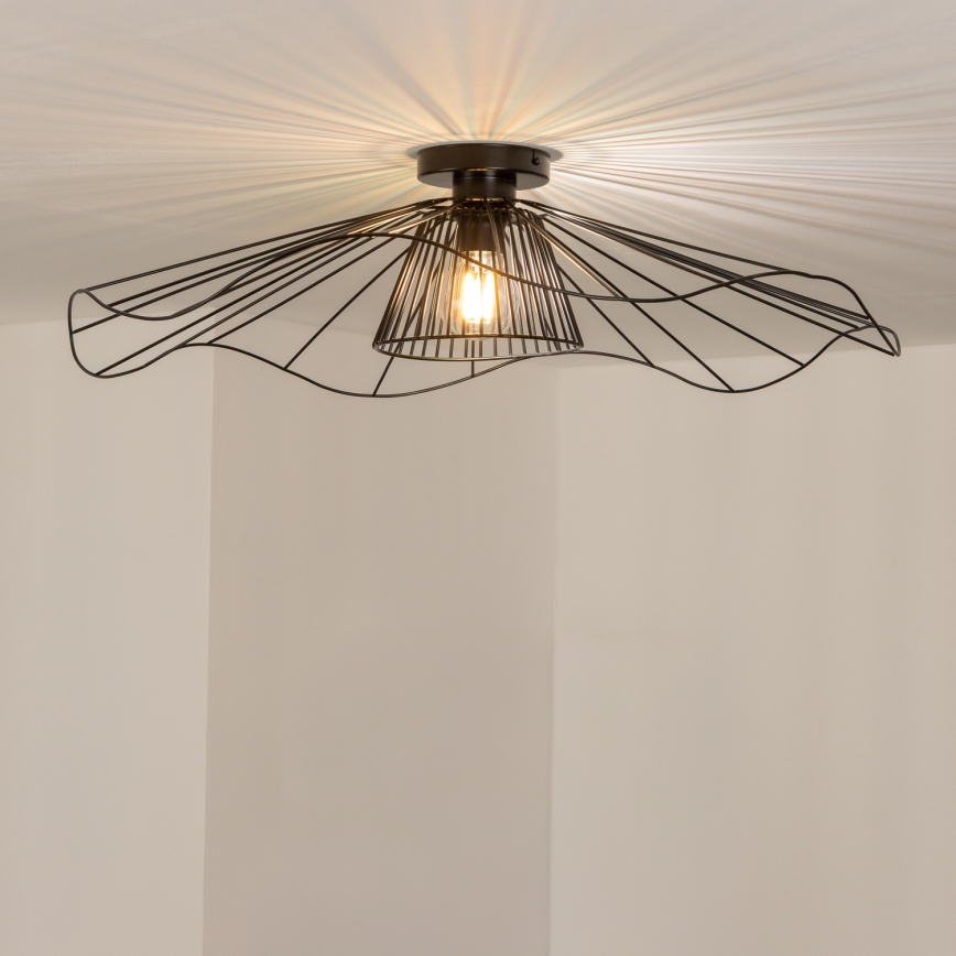 Brilagi - Lámpara de techo LED de superficie CERIA WIRE 1xE27/40W/230V Ø 80 cm negra