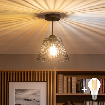 Brilagi - Lámpara de techo LED de superficie CERIA WIRE 1xE27/60W/230V, diámetro 21 cm, negra