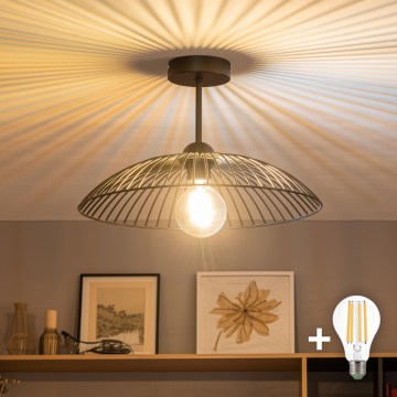 Brilagi - Lámpara de techo LED de superficie CERIA WIRE 1xE27/60W/230V Ø 38 cm negra