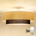 Brilagi - Lámpara de techo LED de superficie estilo BOHO 3xE27/15W/230V, Ø 80 cm, crema/marrón