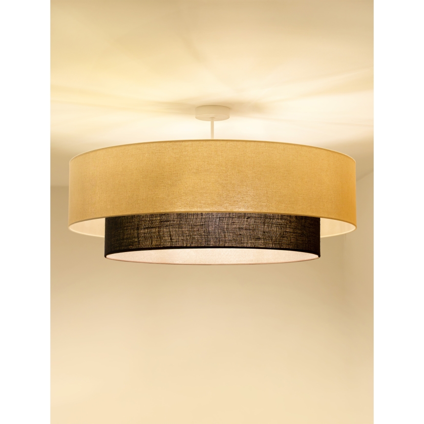 Brilagi - Lámpara de techo LED de superficie estilo BOHO 3xE27/15W/230V, Ø 80 cm, crema/marrón