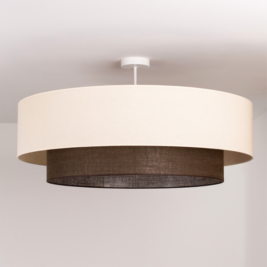 Brilagi - Lámpara de techo LED de superficie estilo BOHO 3xE27/15W/230V, Ø 80 cm, crema/marrón