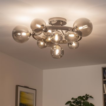 Brilagi - Lámpara de techo LED de superficie MILLA 10xG9/3W/230V negro cromado/ahumado