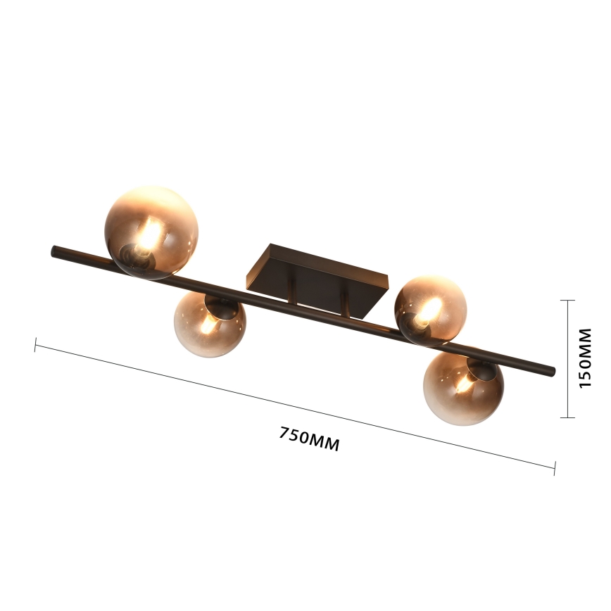 Brilagi - Lámpara de techo LED de superficie MILLA 4xG9/3W/230V marrón/marrón ahumado