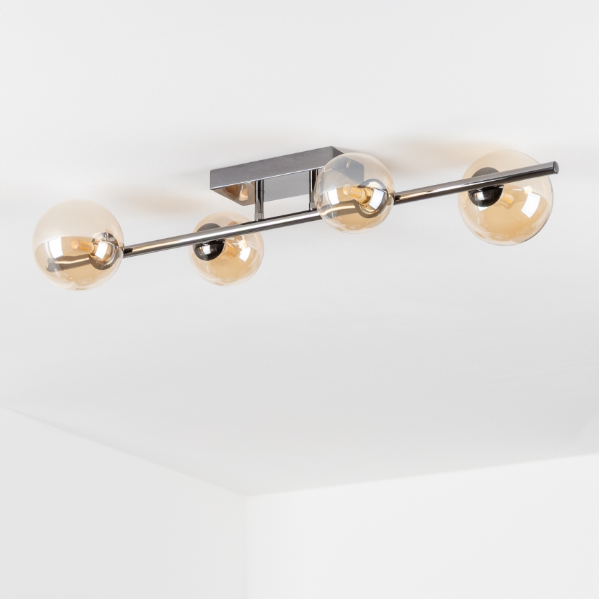 Brilagi - Lámpara de techo LED de superficie MILLA 4xG9/3W/230V negro cromado/dorado