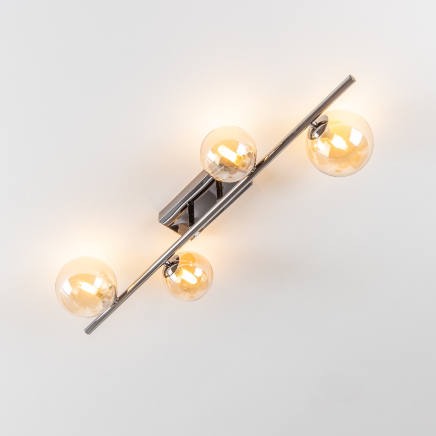 Brilagi - Lámpara de techo LED de superficie MILLA 4xG9/3W/230V negro cromado/dorado
