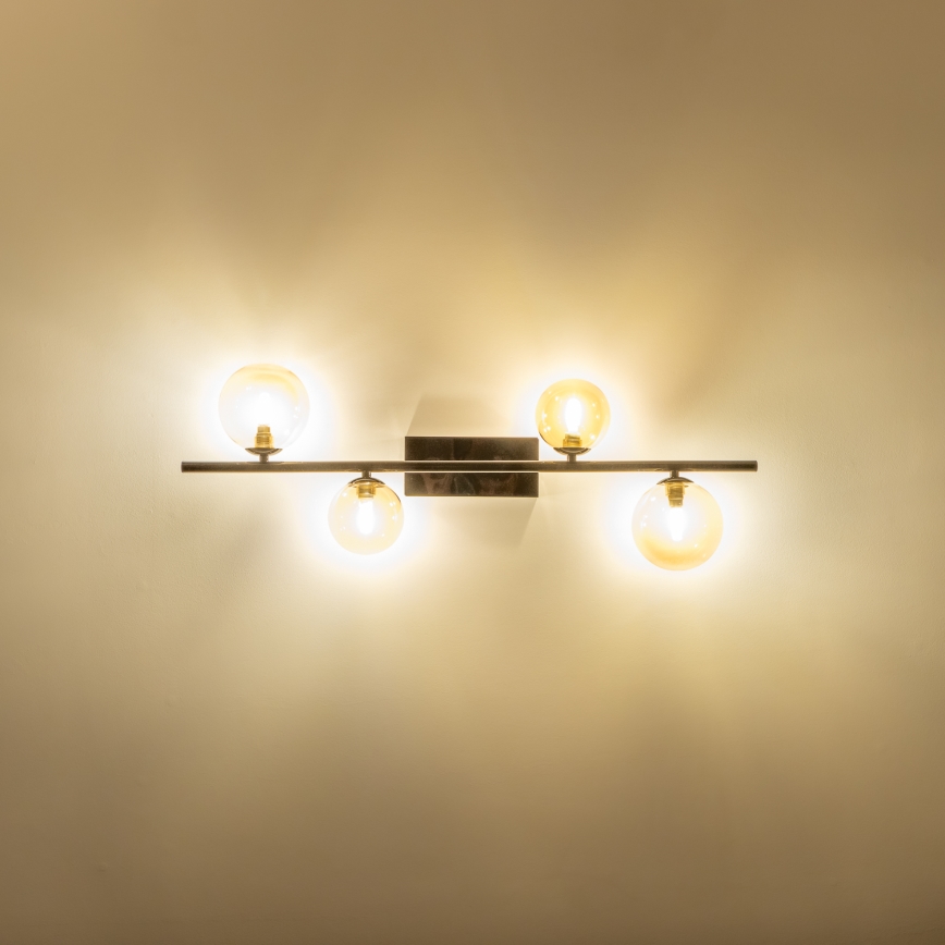Brilagi - Lámpara de techo LED de superficie MILLA 4xG9/3W/230V negro cromado/dorado
