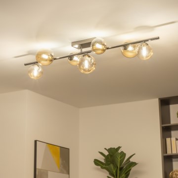 Brilagi - Lámpara de techo LED de superficie MILLA 7xG9/3W/230V cromo negro/dorado