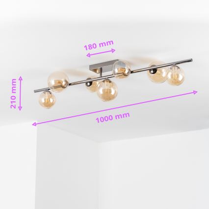 Brilagi - Lámpara de techo LED de superficie MILLA 7xG9/3W/230V cromo negro/dorado