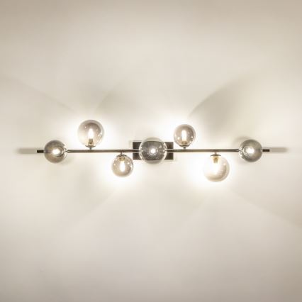 BRILAGI - Lámpara de techo LED de superficie MILLA 7xG9/3W/230V negro cromado/ahumado
