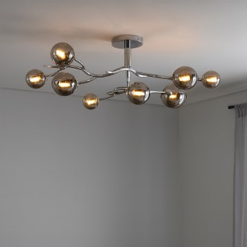 Brilagi - Lámpara de techo LED de superficie MISTEL 9xG9/3W/230V negro cromado/ahumado
