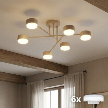 Brilagi - Lámpara de techo LED de superficie MONO 6xGX53/13W/230V beige