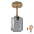 BRILAGI - Lámpara de techo LED de superficie RETRO GLASS 1xE27/60W/230V Ø 14 cm beige/gris ahumado