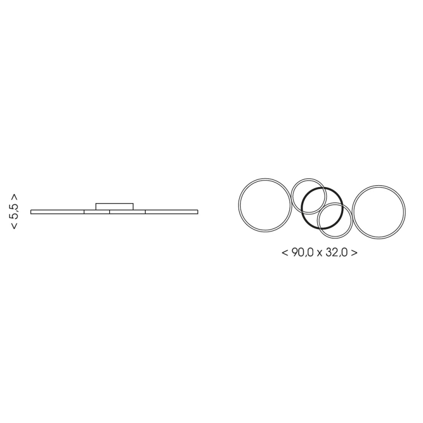 Brilagi - Lámpara de techo LED ECHO LED/40W/230V 4000K 32x90 cm negra