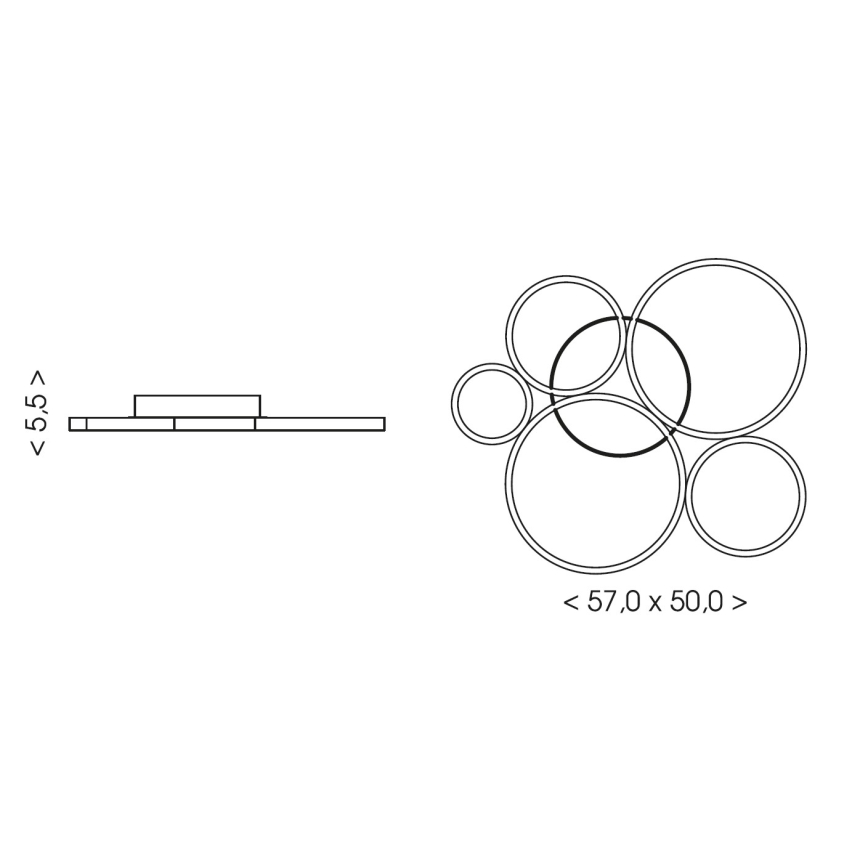 Brilagi - Lámpara de techo LED ECHO LED/60W/230V 4000K 50x57 cm negra