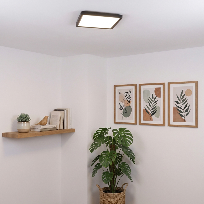 Brilagi - Lámpara de techo LED ESTELA SQUARE LED/24W/230V 31x31 cm negra
