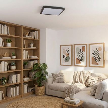 Brilagi - Lámpara de techo LED ESTELA SQUARE LED/24W/230V 31x31 cm negra