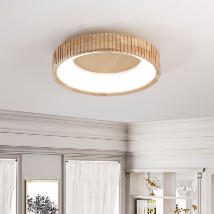 Brilagi - Luminaria de techo LED FALCON WOOD MODERN LED/30W/230V 3000/4000/6000K Ø 45 cm madera