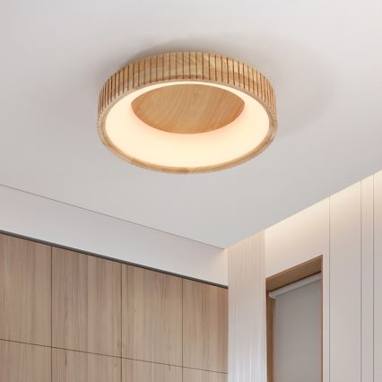 Brilagi - Luminaria de techo LED FALCON WOOD MODERN LED/30W/230V 3000/4000/6000K Ø 45 cm madera