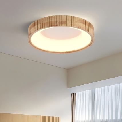 Brilagi - Luminaria de techo LED FALCON WOOD MODERN LED/30W/230V 3000/4000/6000K Ø 45 cm, madera