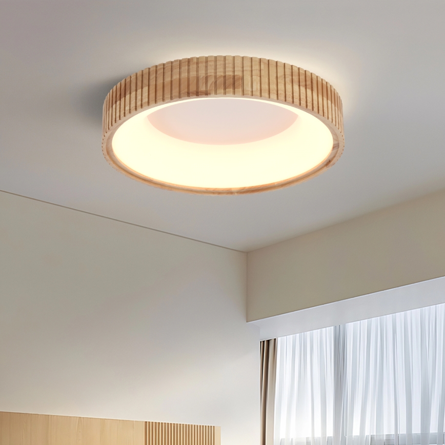 Brilagi - Luminaria de techo LED FALCON WOOD MODERN LED/30W/230V 3000/4000/6000K Ø 45 cm, madera