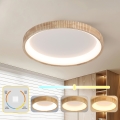 Brilagi - Lámpara de techo LED FALCON WOOD MODERN LED/60W/230V 3000/4000/6000K Ø 80 cm acabado en madera