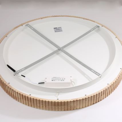 Brilagi - Lámpara de techo LED FALCON WOOD MODERN LED/60W/230V 3000/4000/6000K Ø 80 cm acabado en madera