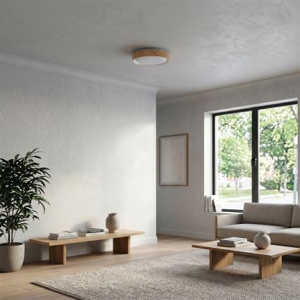 Brilagi - Lámpara de techo LED FLOCO LED/24W/230V, diámetro 30 cm, acabado madera/blanco