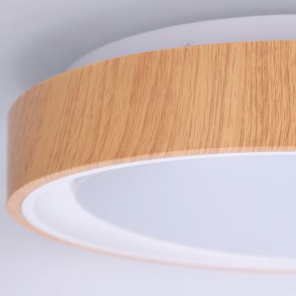 Brilagi - Lámpara de techo LED FLOCO LED/24W/230V, diámetro 30 cm, acabado madera/blanco