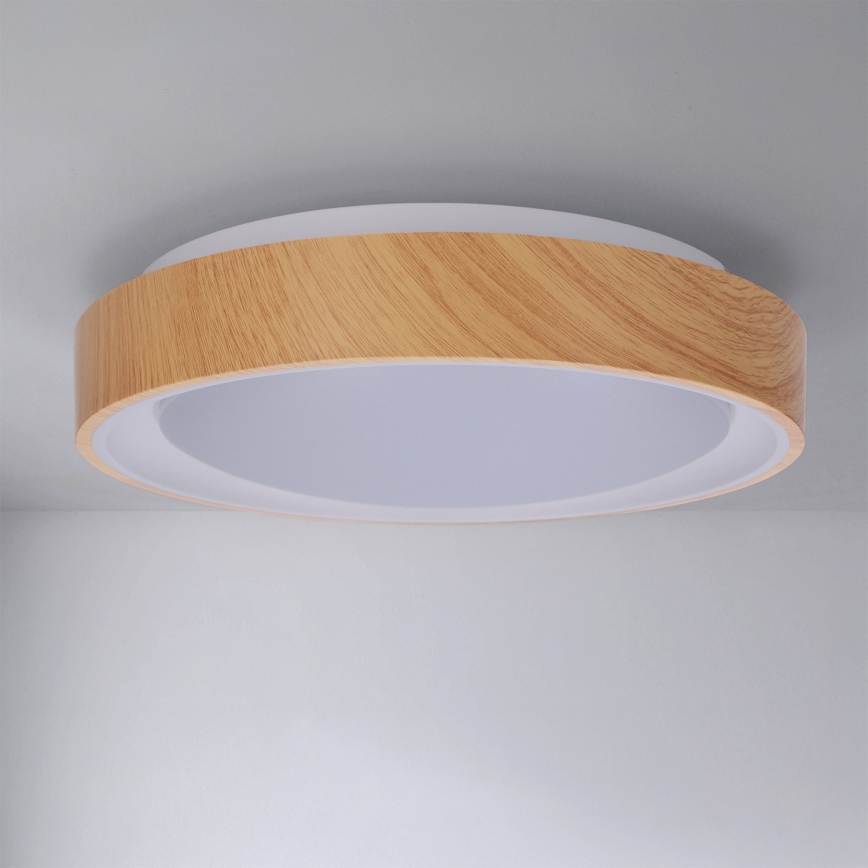 Brilagi - Lámpara de techo LED FLOCO LED/24W/230V, diámetro 30 cm, acabado madera/blanco