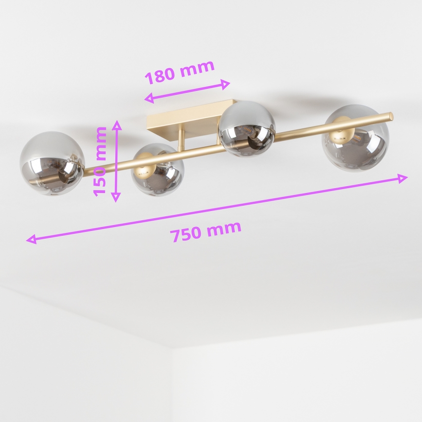 Brilagi - Lámpara de techo LED MILLA 4xG9/3W/230V dorado/ahumado
