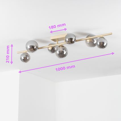 Brilagi - Lámpara de techo LED MILLA 7xG9/3W/230V dorado/ahumado