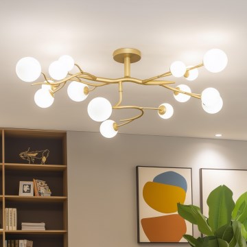 Brilagi - Lámpara de techo LED MISTEL 15xG9/3W/230V dorado/blanco